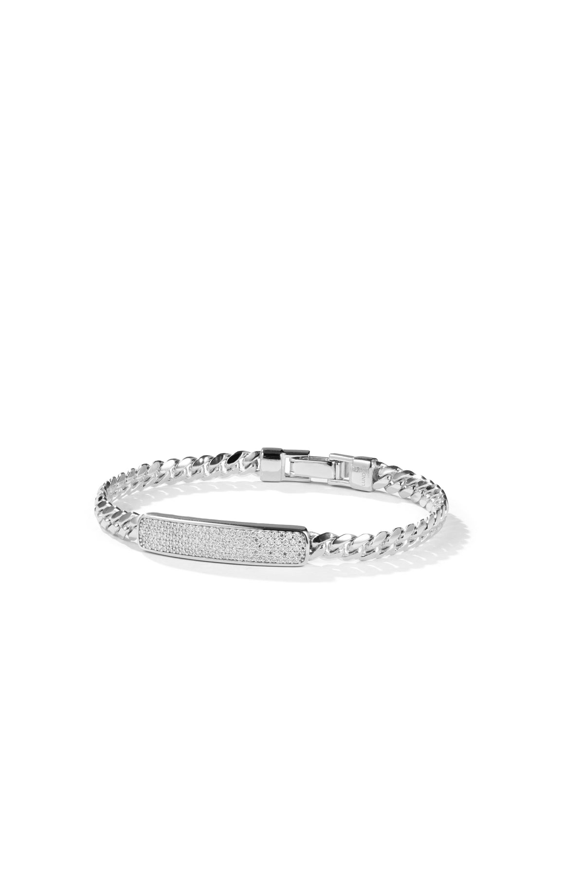 Armband von Lunore mit Pave Fassung aus Moissanit Steinen. Material aus Silber mit 18k Vergoldung in Weißgold