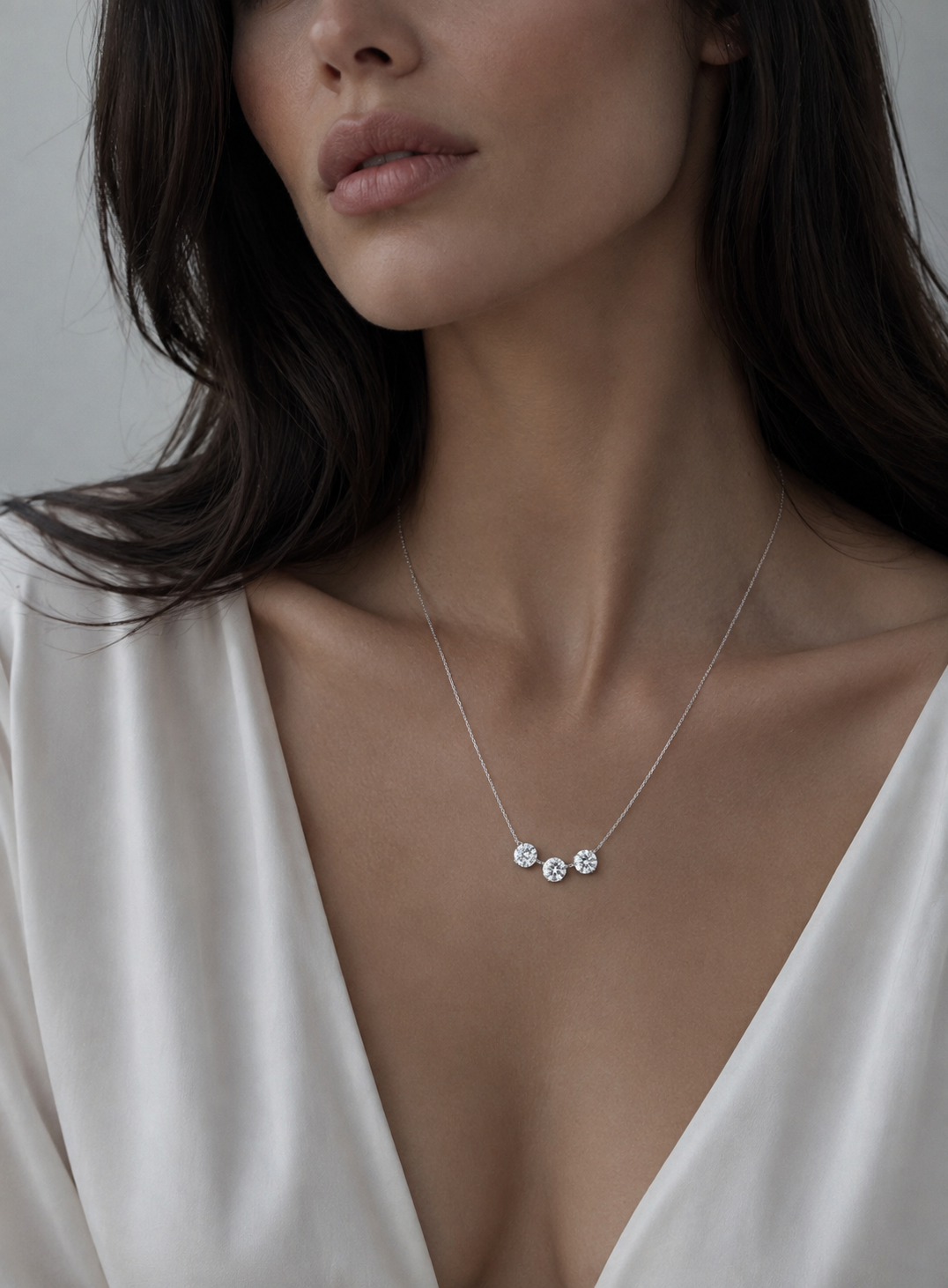 Damenkette mit 3ct vvs1 moissanit edelsteine mit silberkette
